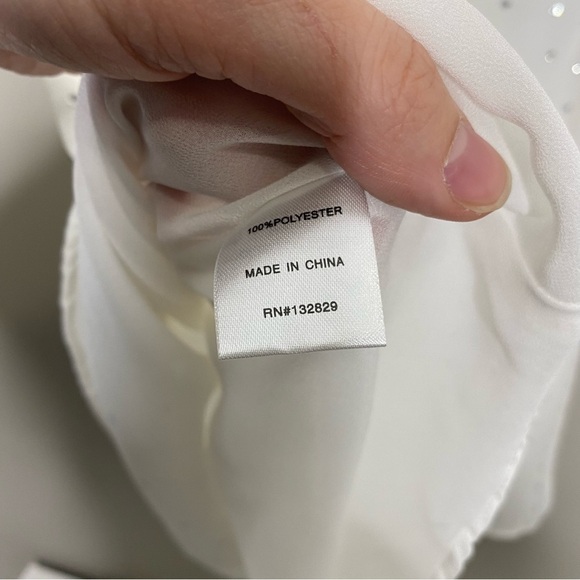 Revolve Superdown Carina Sheer Rhinestone Dress in White bachelorette bridal med - Picture 5 of 9